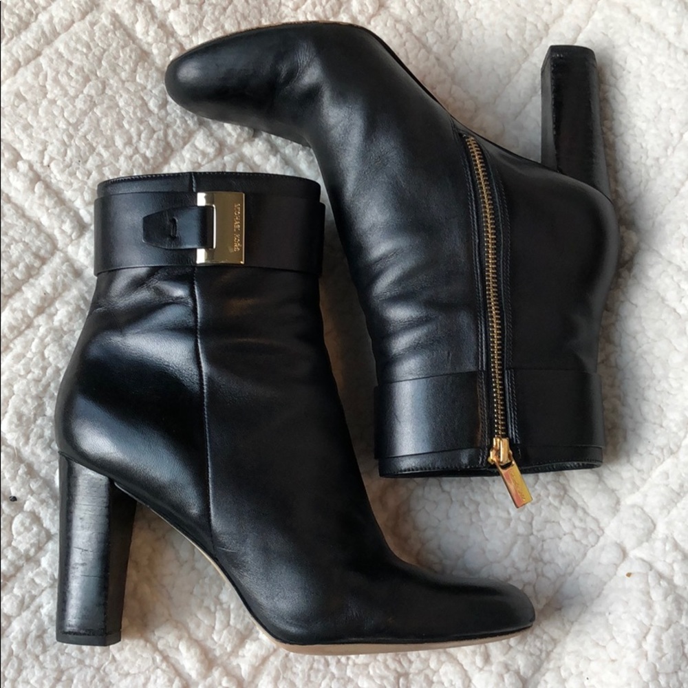 Michael Kors Black Leather Bootie